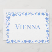 ロマンチックかわいらしなソフトソングネームテーブルカード 招待状 (裏面)