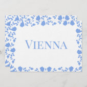 ロマンチックかわいらしなソフトソングネームテーブルカード 招待状 (正面/裏面)