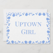 ロマンチックかわいらしなソフトソングネームテーブルカード 招待状 (裏面)