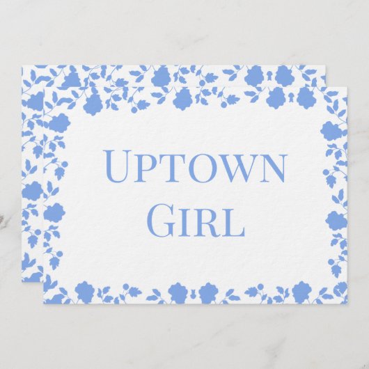 ロマンチックかわいらしなソフトソングネームテーブルカード 招待状 (正面/裏面)