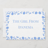 ロマンチックかわいらしなソフトホワイトブルー5x7テーブルカード 招待状 (正面)