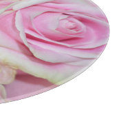 ロマンチックかわいらしなピンクのクリームバラ カッティングボード (角)