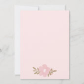 ロマンチックかわいらしなフローラティーパーティーブライダルシャワー 招待状 (裏面)