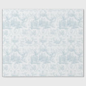ロマンチックかわいらしなライトブルートイルギフト ラッピングペーパー (フラット)