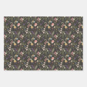 ロマンチックかわいらしな小さな明るい水の色の野花 ラッピングペーパーシート (正面)