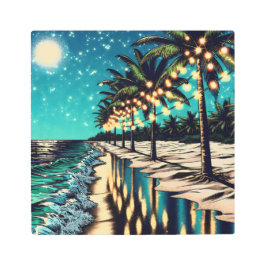 ロマンチックかわいらしな沿岸芸術 メタルプリント