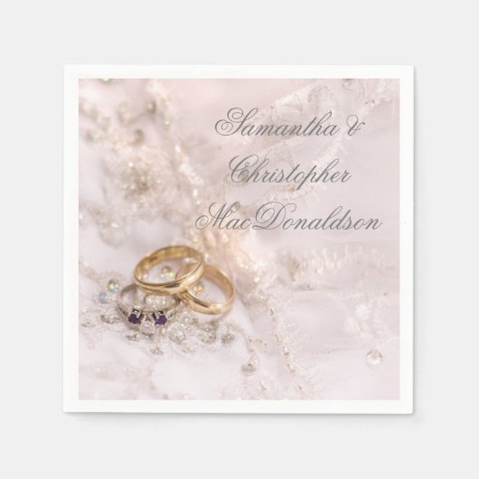 ロマンチックかわいらしシックエレガント スタンダードカクテルナプキン (正面)