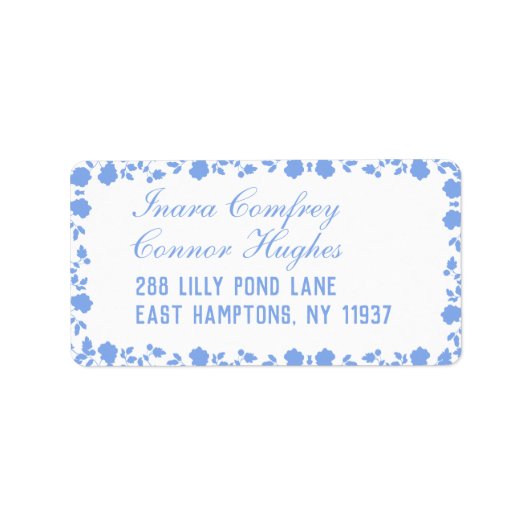 ロマンチックかわいらしソフトフローラ縁どリターンメール ラベル (正面)