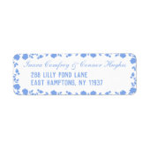 ロマンチックかわいらしソフトフローラ縁ど差出人住所 ラベル (正面)