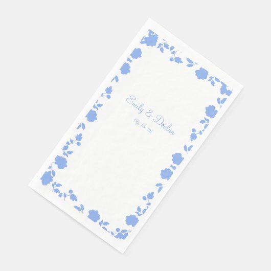 ロマンチックかわいらしソフトブルーフローラ縁ど結婚ズ (コーナー)