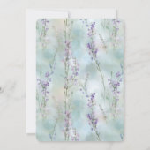 ロマンチックかわいらしパープルフラワーズ誕生日 招待状 (裏面)