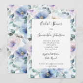 ロマンチックかわいらしラベンダーフラワーズブライダルシャワー 招待状 (正面/裏面)