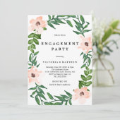 ロマンチックつる植物婚約パーティ招待状 招待状 (スタンド正面)