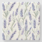 ロマンチックでかわいいラベンダーの花 ブライダルシャワー ストーンコースター (正面)