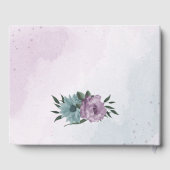 ロマンチックでほこりっぽい紫と青結婚の花の流行 ゲストブック (裏面)