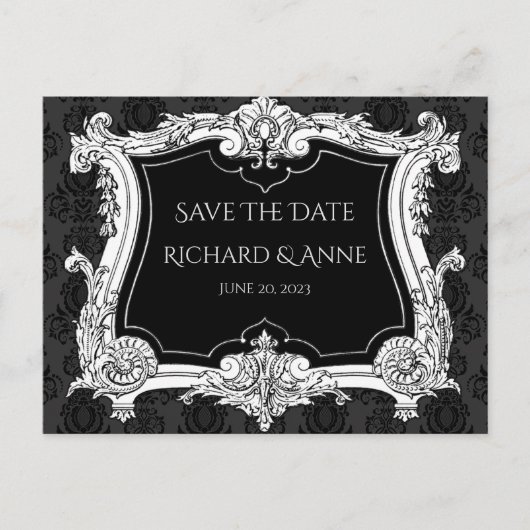 ロマンチックでエレガントなウェディングフランスのフレーム ポストカード (正面)