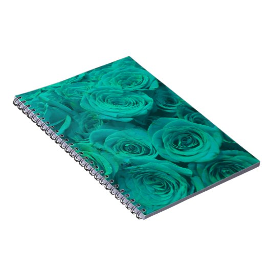 ロマンチックでエレガントなターコイズグリーンのバラ ノートブック (右側)