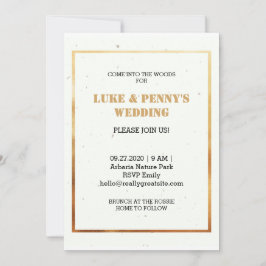 ロマンチックでエレガントな白と金のウェディング招待状 招待状