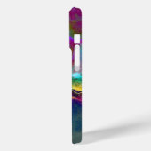 ロマンチックでエレガントな紫と青緑の花の絵 Case-Mate iPhoneケース (裏面 / 左)