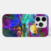 ロマンチックでエレガントな紫と青緑の花の絵 Case-Mate iPhoneケース (裏面 (横))