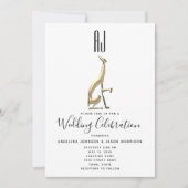 ロマンチックでエレガントな結婚式 招待状 (正面)