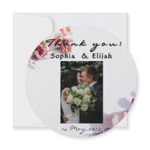 ロマンチックでエレガントな花のウェディングサンキューレター