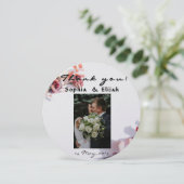 ロマンチックでエレガントな花のウェディングサンクスカード サンキューカード (スタンド正面)