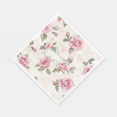 ロマンチックでシックなハートのスワール ブライダルシャワー スタンダードランチョンナプキン (角)