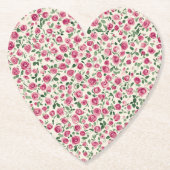 ロマンチックでシックなピンクのバラの花のブライズシャワー ペーパーコースター (正面)