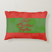 ロマンチックでパーソナライズな初めてのクリスマス象 アクセントクッション (裏面)