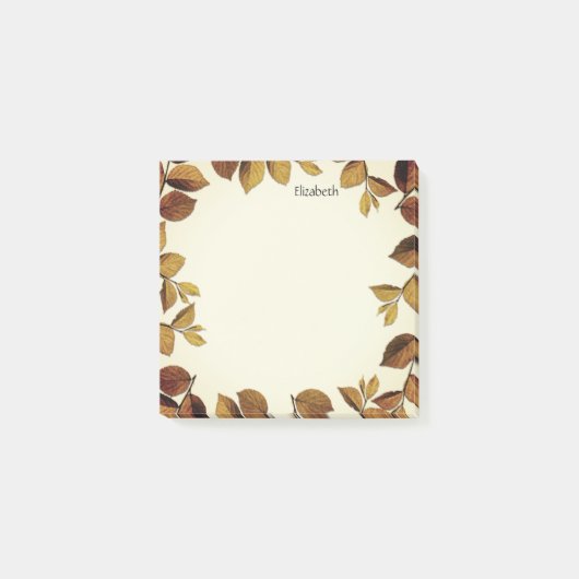 ロマンチックでボヘミア風の装飾の葉 ポストイット (正面)
