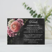 ロマンチックでムーディースピンクブーケオンブラック詳細 出欠カード (スタンド正面)