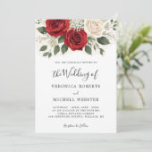 ロマンチックで上品な美しい花のローズウェディング 招待状 (スタンド正面)
