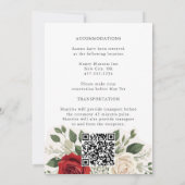 ロマンチックで上品な美しい花のローズウェディング 招待状 (裏面)