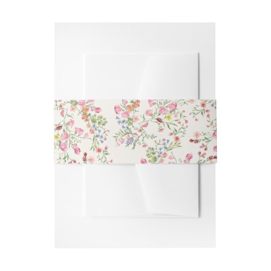 ロマンチックで優美なフローラの結婚夏の夏 招待状ベリーバンド (正面例)