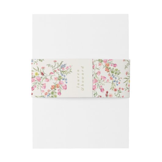 ロマンチックで優美なフローラの結婚夏の夏 招待状ベリーバンド (裏面例)