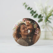 ロマンチックで優美なフローラアーチ春の結婚式写真 セーブザデート (スタンド正面)