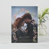 ロマンチックで優美なフローラアーチ春の結婚式写真 セーブザデート (スタンド正面)