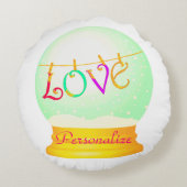 ロマンチックで可愛い雪玉が大好き ラウンドクッション (裏面)