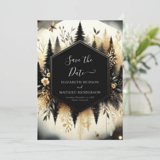 ロマンチックで愛らしい魔法の森のウェディング セーブザデート (スタンド正面)