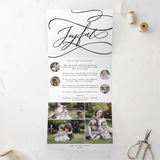 ロマンチックで楽しいクリスマス数々のの写真 三つ折りクリスマスカード (内部)