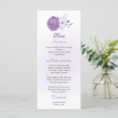 ロマンチックで白い紫のフローラ結婚メニュー メニュー (スタンド正面)