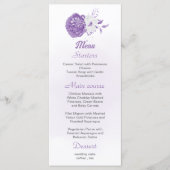 ロマンチックで白い紫のフローラ結婚メニュー メニュー (正面)