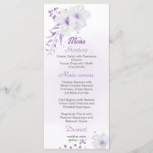 ロマンチックで白い紫のフローラ結婚メニュー メニュー (正面)