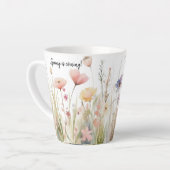 ロマンチックで素朴で野花の動機 カフェラテマグ (左アングル)