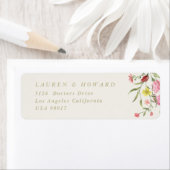 ロマンチックで繊細な花の春の返送住所ラベル ラベル (インサイチュ)