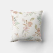 ロマンチックで美しい水彩花が散りばる クッション (裏面)