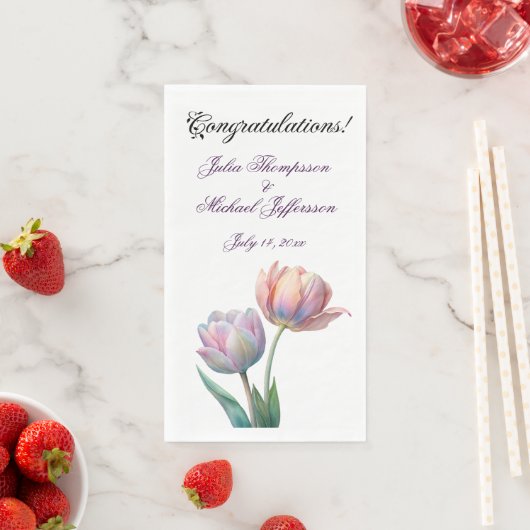 ロマンチックで詩的なパステルチューリップウォータカラー (インサイチュ)