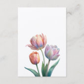 ロマンチックで詩的なパステルチューリップウォータカラー エンクロージャーカード (裏面)
