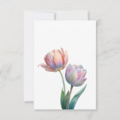 ロマンチックで詩的なパステルチューリップウォータカラー サンキューカード (裏面)